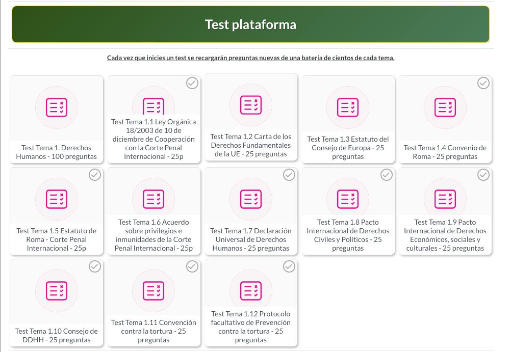 Así son los test en papel de Factoría de Verde — misma tipografía y formato que el examen oficial
